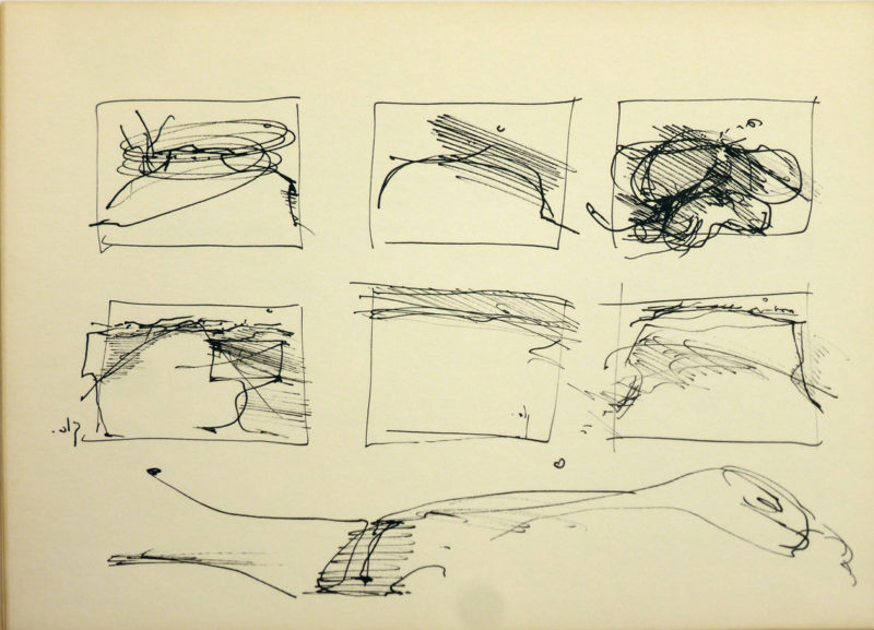 Moshe Kupferman, ink sketch, 1965, 24.7 X 34.7 cm