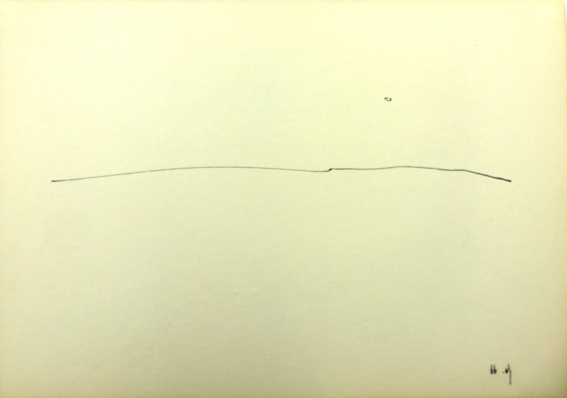 משה קופפרמן, מתווה , 1966, דיו על נייר, 24/ 17.3 ס"מ Moshe Kupferman, ink sketch, 1966, 17.3 X 24 cm