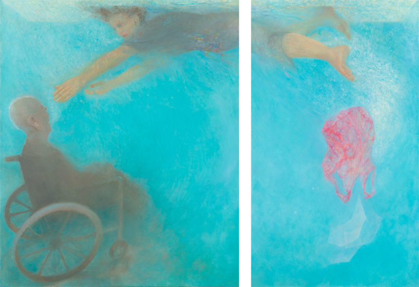 Ruth Kestenbaum Ben-Dov, Lost and Found, 2015, oil on canvas, 120 X 180 cm (47 X 71”)