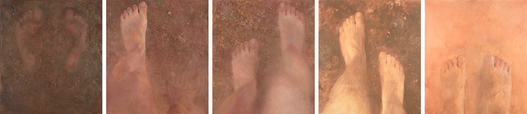 Ruth Kestenbaum Ben-Dov, Walking: earth, flesh, paint, 2018, oil on canvas